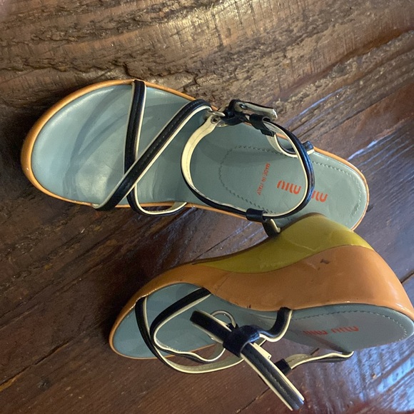 Mui mui Black patent multi colour worn only once. Scuffs as shown in picture - Picture 2 of 6